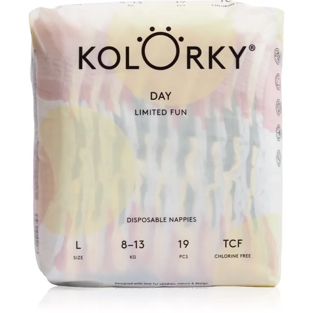 Kolorky Day Limited Fun ühekordsed mähkmed suurus L 8-13 kg 19 tk