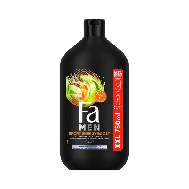 Dušigeel Mene Energy Boost, FA MEN, 750 ml