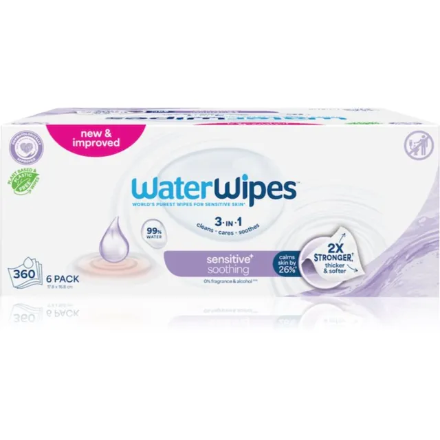WaterWipes Soothing Clean Õrnad niisked salvrätikud beebile 6x60 tk