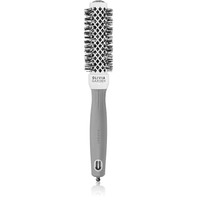 Olivia Garden Expert Shine Wavy Bristles White&Grey Juuksehari průměr 25 mm 1 tk