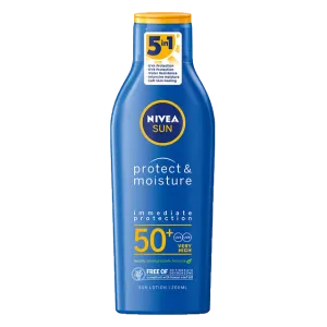Päevituspiim Protect&Moisture SPF50+, NIVEA SUN, 200 ml