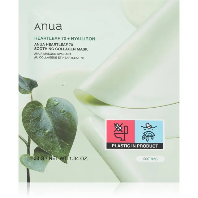Anua Heartleaf 70% + Hyaluron Soothing Collagen Mask Niisutav näomask rahustavate efektidega 1 tk
