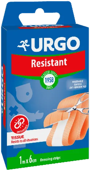 URGO RESISTANT PLAASTER 6CMX1M TEKSTIIL NAHAVÄRVI