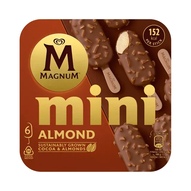 Almond mini multipakk 6 x 55ml, MAGNUM, 266 g