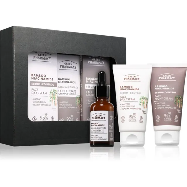 Green Pharmacy Bamboo & Niacinamide Set Kinkekomplekt laitmatu naha saavutamiseks