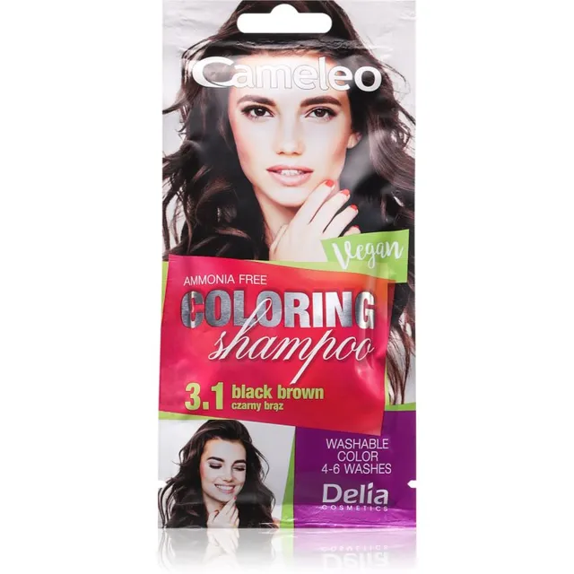 Delia Cosmetics Cameleo Coloring Shampoo Toniseeriv šampoon juustele varjund 3.1 Black Brown 40 ml