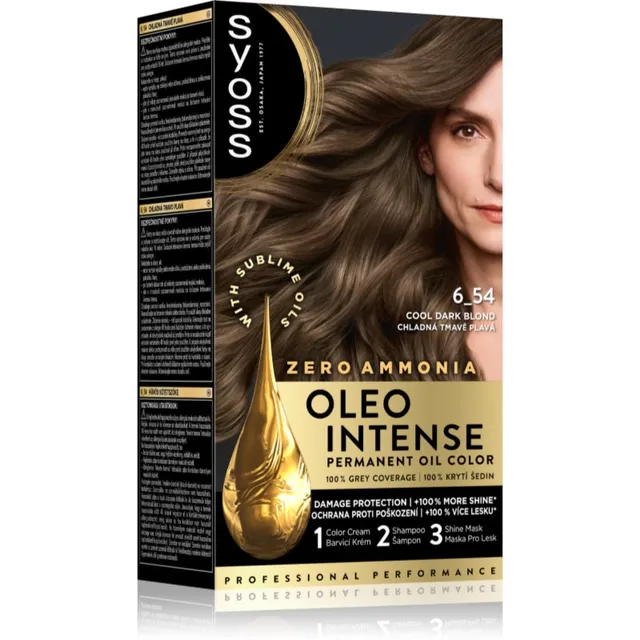 Syoss Oleo Intense Püsijuuksevärv õliga varjund 6-54 Ashy Dark Blond 1 tk