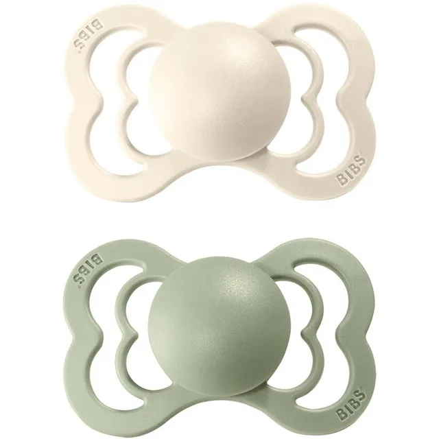 BIBS Supreme Natural Rubber Size 1: 0+ months lutt Ivory / Sage 2 tk