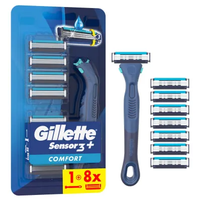 Raseerija Gillette Sens. 3+ Comfort + 8 tera