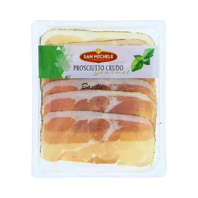 Prosciutto crudo maitsestatud basiilikuga, SAN MICHELE, 90 g