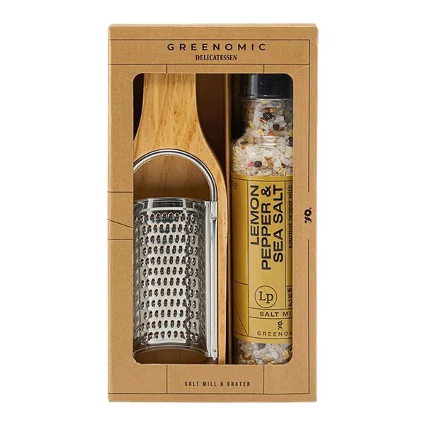 Kinkekomplekt sidrunipipar ja meresool veskis ja riiv, 260g