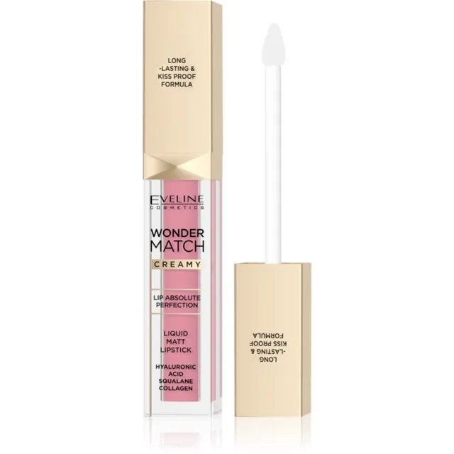 Eveline Cosmetics Wonder Match Kauakestev matt vedel huulepulk hüaluroonhappega varjund 01 Angel Rose 6.8 ml
