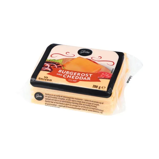 Cheddar burgerijuust, viilutatud, GESTUS, 200 g