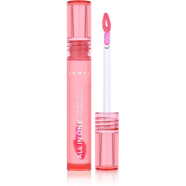 LAMEL All in One Lip Tinted Plumping Oil Toonitud huuleõli maksimaalse kohevuse jaoks № 401 Peachy 3 ml