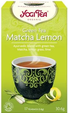 Ajurveeda tee rohelise matcha ja sidruniga, ökoloogiline