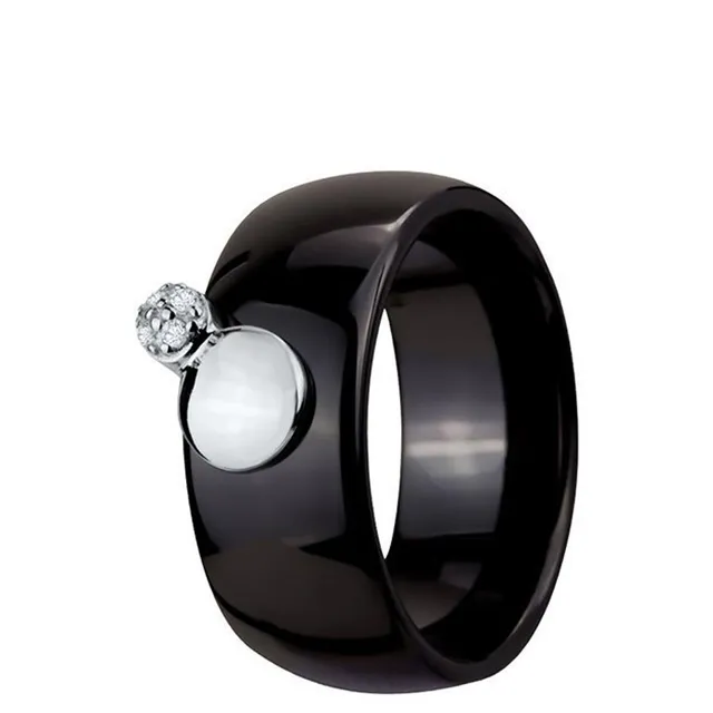 DONDELLA Ceramic Bubbles Black Ring (8mm) 17.75