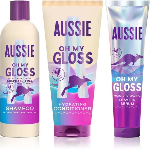 Aussie Oh My Gloss Gift Box Kinkekomplekt niisutamiseks ja sära andmiseks