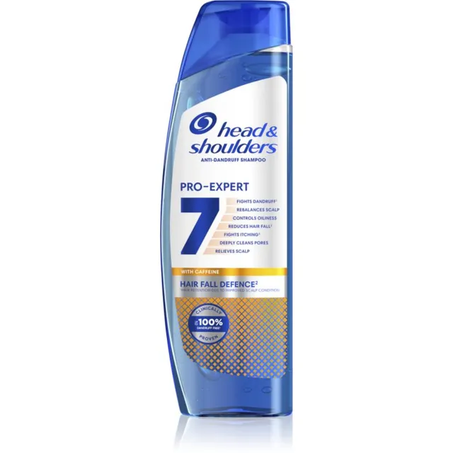 Head & Shoulders Pro-Expert 7 Hair Fall Defense Kõõma- ja juuste väljalangemise vastane šampoon kofeiiniga 250 ml