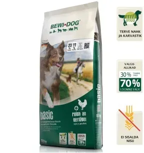 BEWI DOG BASIC kuivtoit koerale, kodulinnulihaga (ADULT BASIC)