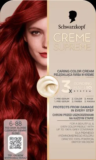 Schwarzkopf Crème Supreme 6-88 INTENSIIVNE PUNANE