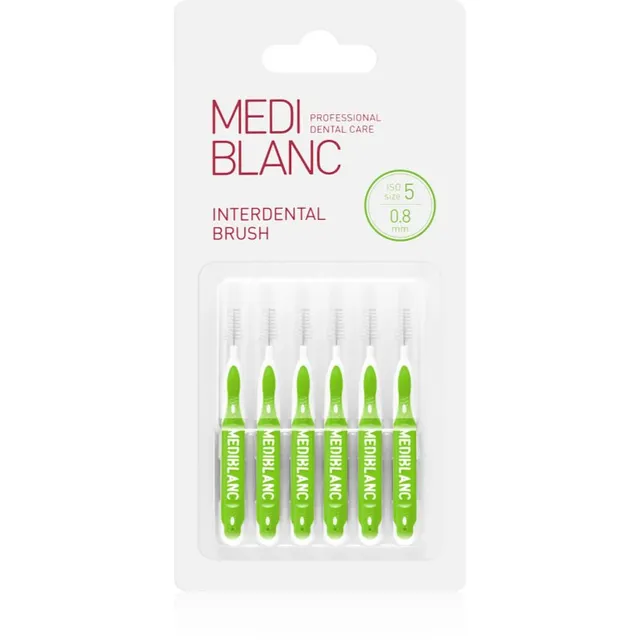 MEDIBLANC Interdental Pick-brush Hambavahehari 0,8 mm Green 6 tk