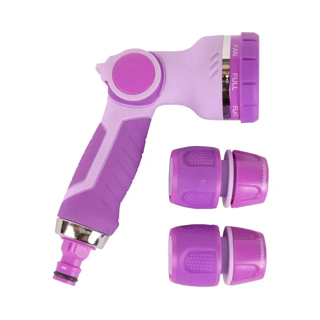 Kastmispüstol Lady 8 funktsiooni + liitmikud komplekt 3 osa plast, GREENMILL LADY, 1 tk