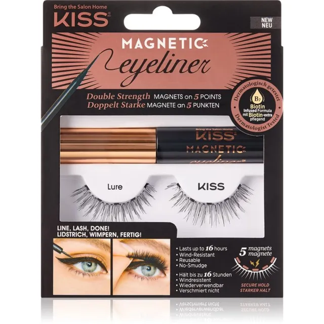 KISS Magnetic Eyeliner & Eyelash Kit Magnetripsmed 01 Lure 1 paar