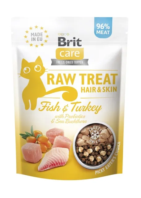 Brit Care Hair&Skin külmkuivatatud maius kassile, kalkun/lõhe, 40 g