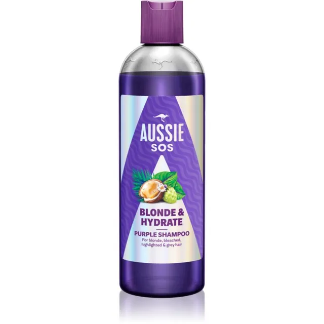 Aussie SOS Blonde & Hydrate lilla tooniv šampoon blondidele juustele 300 ml
