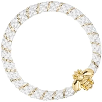 DARK Fat Hair Tie W/Gold