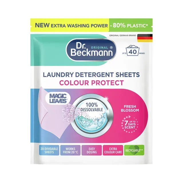 Pesuvahendi lehed Colour Protect Fresh Blossom 40 pk, DR. BECKMANN, 40 tk