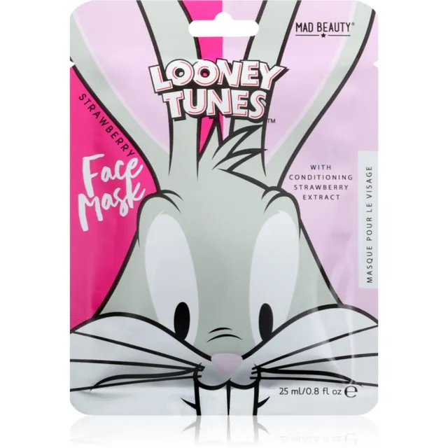 Mad Beauty Looney Tunes Bugs Bunny Niisutav näo lehtmask taaselustava toimega 25 ml