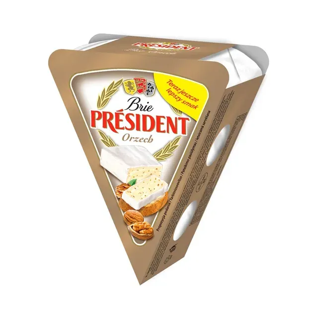 Brie valgehallitusjuust kreeka pähklitega, PRESIDENT, 125 g
