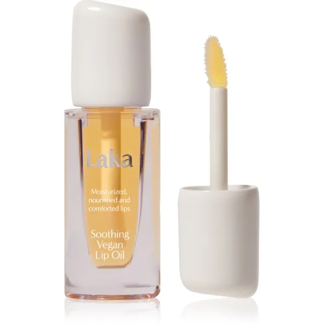 Laka Soothing Vegan Lip Oil Huuleõli rahustavate efektidega varjund Nourishing Yellow 4.5 ml