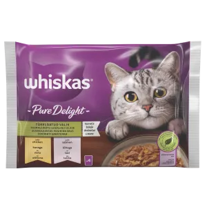 Täistoit. Kiisueine Pure Delight segamenüü tarrendis 4x85g, WHISKAS, 340g