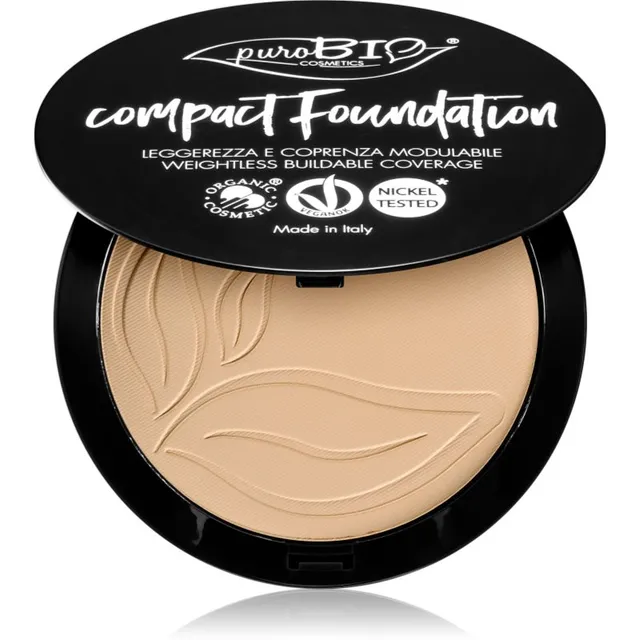 puroBIO Cosmetics Compact Foundation Kompaktne puuder-jumestuskreem SPF 10 varjund 01 9 g