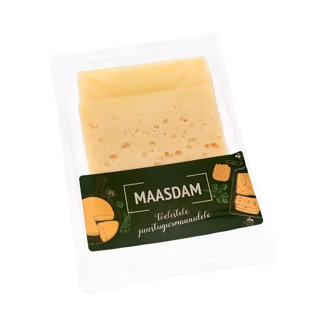 Maasdam juust 28,3% viilutatud, ESTOVER, 150 g