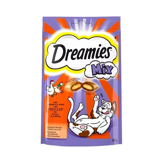 Täiendsööt. Kassi suupiste kana ja pardiga, DREAMIES, 60 g