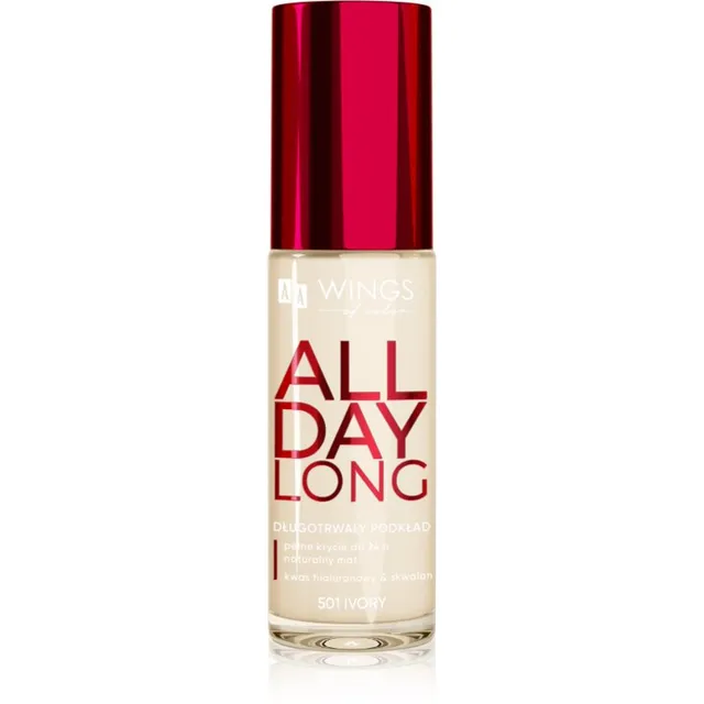 AA Wings of Color All Day Long Long Lasting Foundation Kauapüsiv jumestuskreem varjund 501 Ivory 30 ml