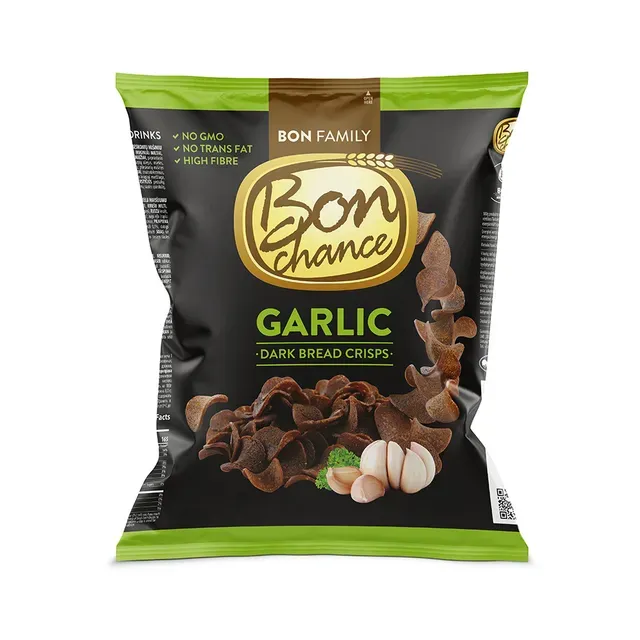 Musta leiva krõpsud küüslauguga, BON CHANCE, 120 g