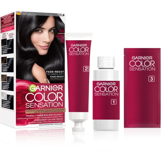 Garnier Color Sensation Juuksevärv varjund 1.0 Głęboka Onyksowa Czerń 1 tk
