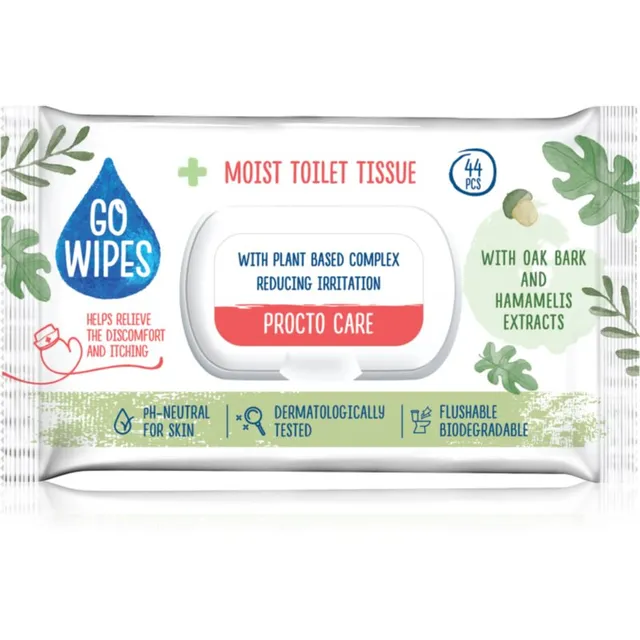 GoWipes Procto Care niisutatud tualettpaber tundlikule nahale 44 tk