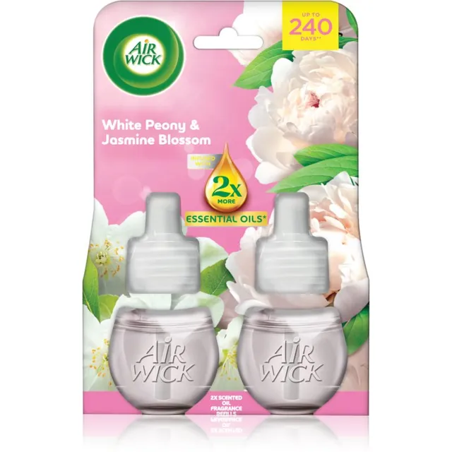 Air Wick Essential Oils White Peony & Jasmine Blossom Elektriise hajuti täidis 2x19 ml