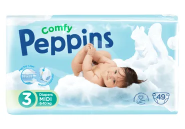 Mähkmed PEPPINS Comfy s3 6-10kg, 49tk
