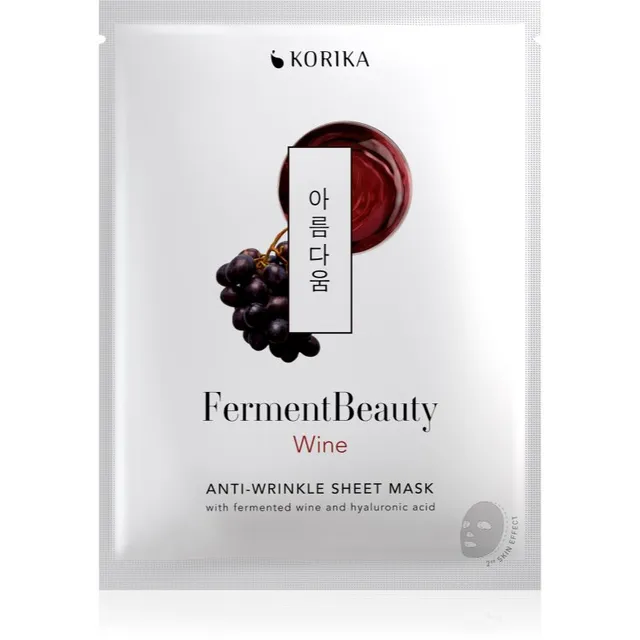 KORIKA FermentBeauty Anti-wrinkle Face Sheet Mask with Fermented Wine and Hyaluronic Acid Kortsudevastane näo lehtmask fermenteeritud riisi ja hüaluro