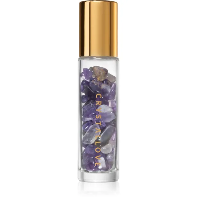 Crystallove Amethyst Oil Bottle Rollon kristallidega täidetav 10 ml