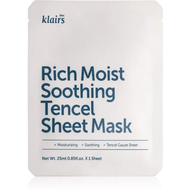 Klairs Rich Moist Soothing Tencel Sheet Mask Rahustav näo lehtmask niisutava toimega 25 ml