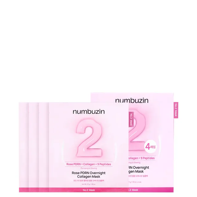NUMBUZIN No.2 Rose PDRN Overnight Collagen Plumping Sheet Mask 4x37g