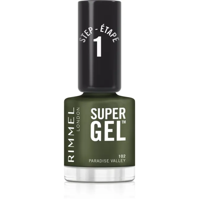 Rimmel Super Gel Geelküünelakk ilma UV / LED-lampide kasutamiseta varjund 102 Paradise Valley 12 ml
