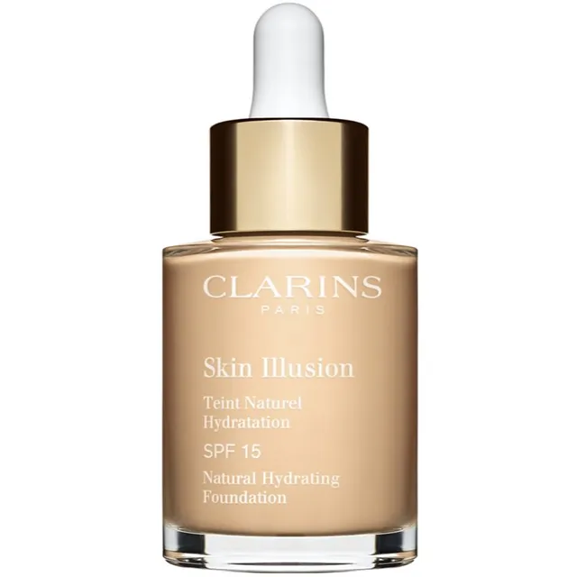 Clarins Skin Illusion Natural Hydrating Foundation Sära andev niisutav meik SPF 15 varjund 101W Linen 30 ml